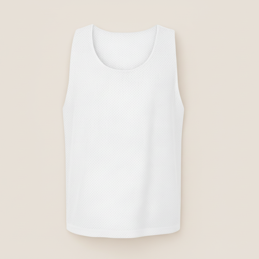 White tank top on a light beige background